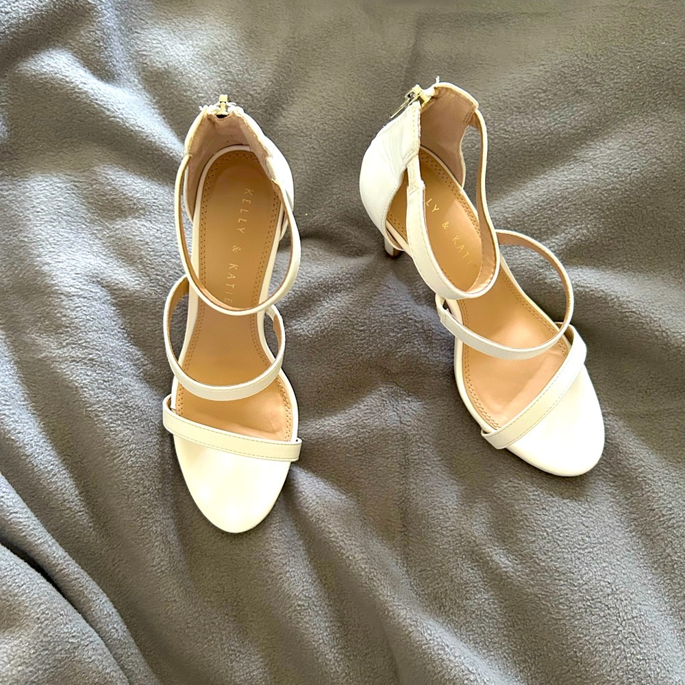 Kelly & Katie 3 inch white heels